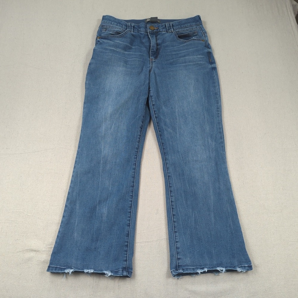 Democracy Jeans Womens 12 Blue Ab Technology Crop Boot Cut Stretch Western Boho
